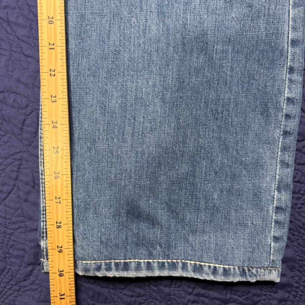 BKE Tyler Denim Mens 36R Medium Wash Straight Leg Distressed Jeans Western